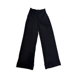 New Women’s Sonoma High Rise Wide Leg Cuffed Black Trousers Size XS